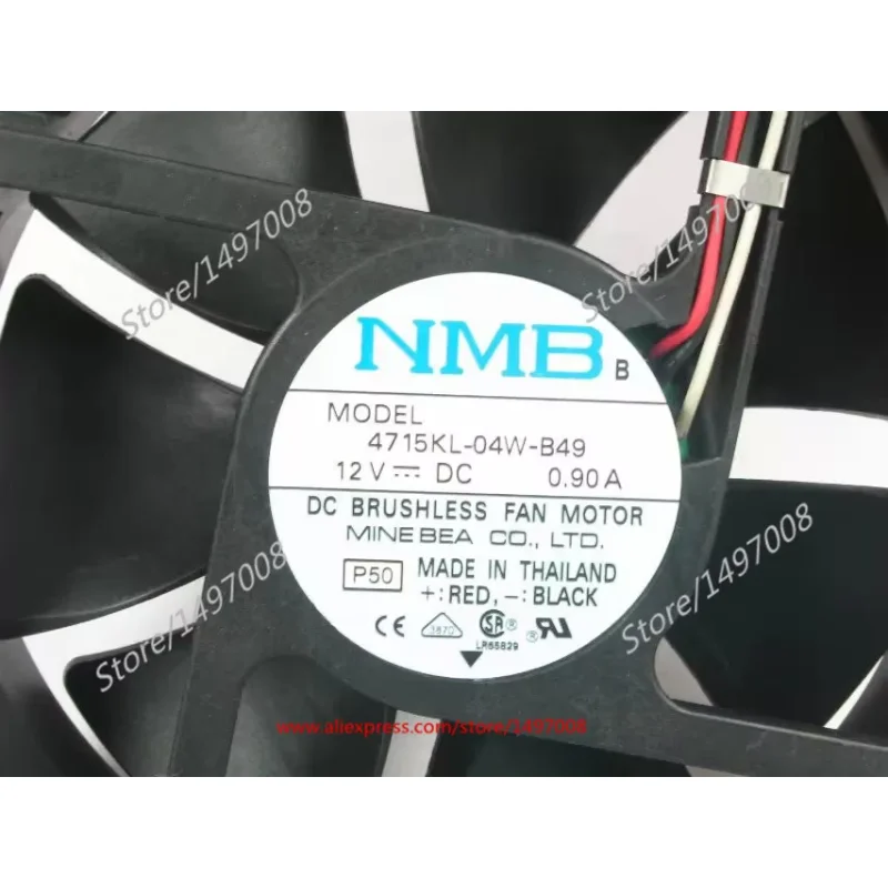 

NMB-MAT 4715KL-04W-B49 DC 12V 0.90A 120x120x38mm Server Cooling Fan