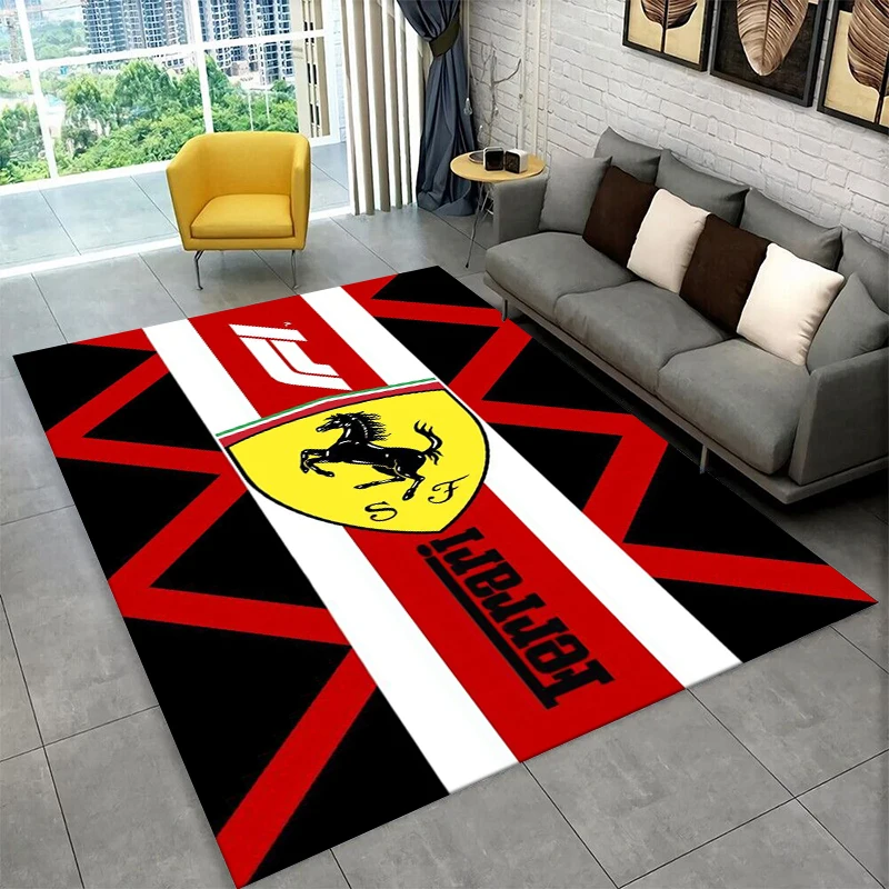 3D F-Ferrari Racing Car Carpet Rug for Playroom Bedroom Living Room Sofa Home Decor,kid Game Area Rug Non-slip Floor Mat gift