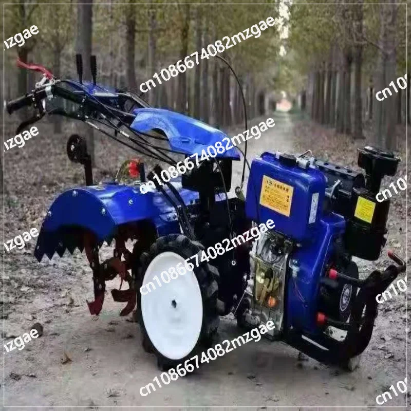 High horsepower diesel four-wheel drive micro tiller, orchard loosening tillage machine, self-propelled plow and rotary tiller