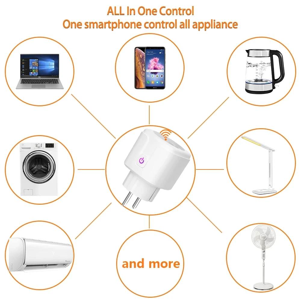 Smart WiFi Plug Adaptor 16/20A Remote Voice Control Power Monitor Socket Outlet Timing Function work with Alexa Google Home