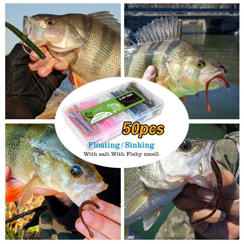 مجموعة طعوم صيد من السيليكون الصناعي الناعم ، سبيكة عائمة ، طُعم دودة متذبذبة بحرية ، دودة غارقة ، كلها لصيد الأسماك ، 50: إغراء #5