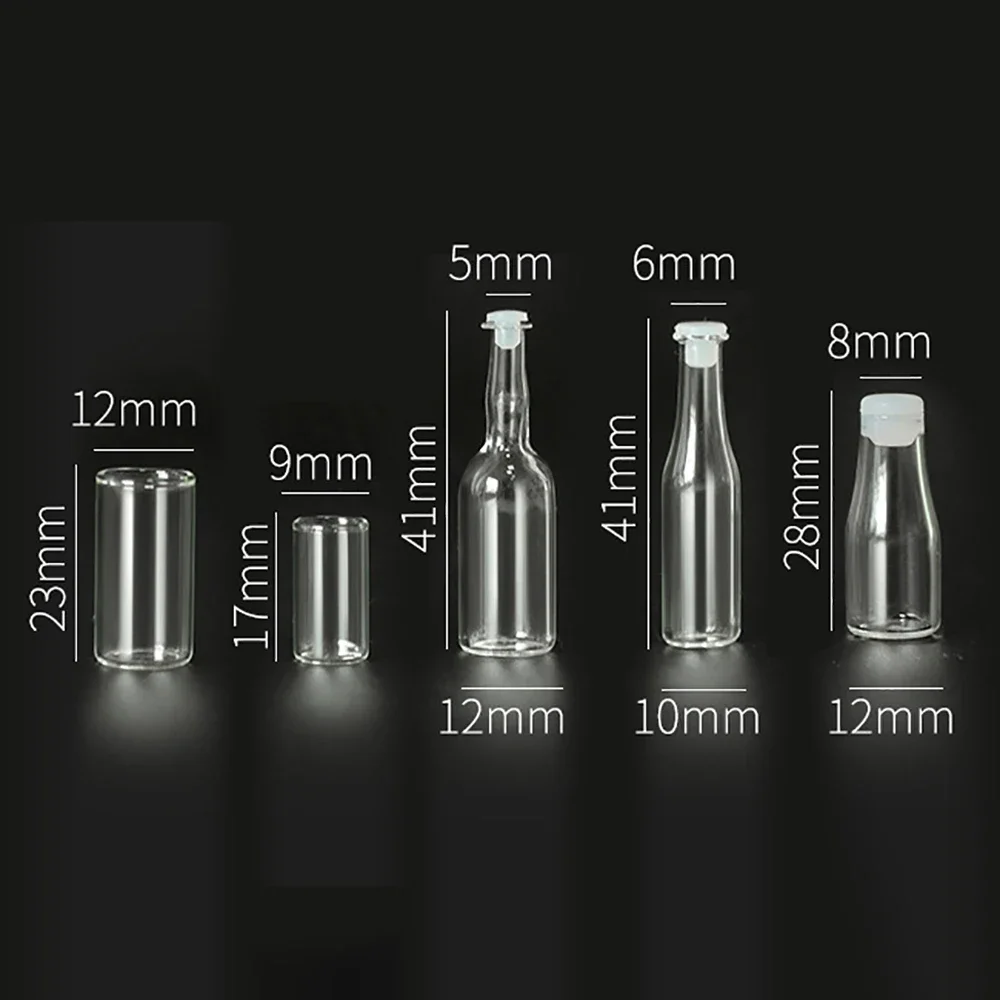 3Pcs 1/12 Doll House Miniature Glass Bottle Simulation Vase Model Toys for Mini Decoration Dollhouse Accessories