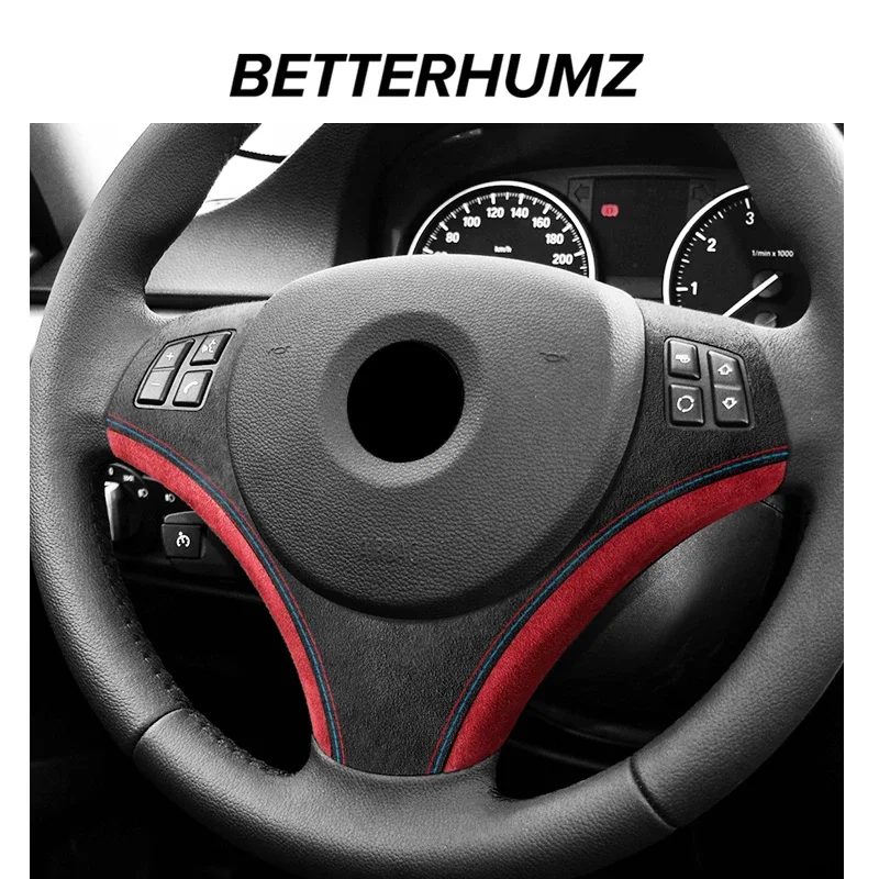 Made of Alcantara For BMW E90 E92 E93 Series 3 Steering Wheel Patches Frame Covers Trim Stickers M Performance Car Accessories