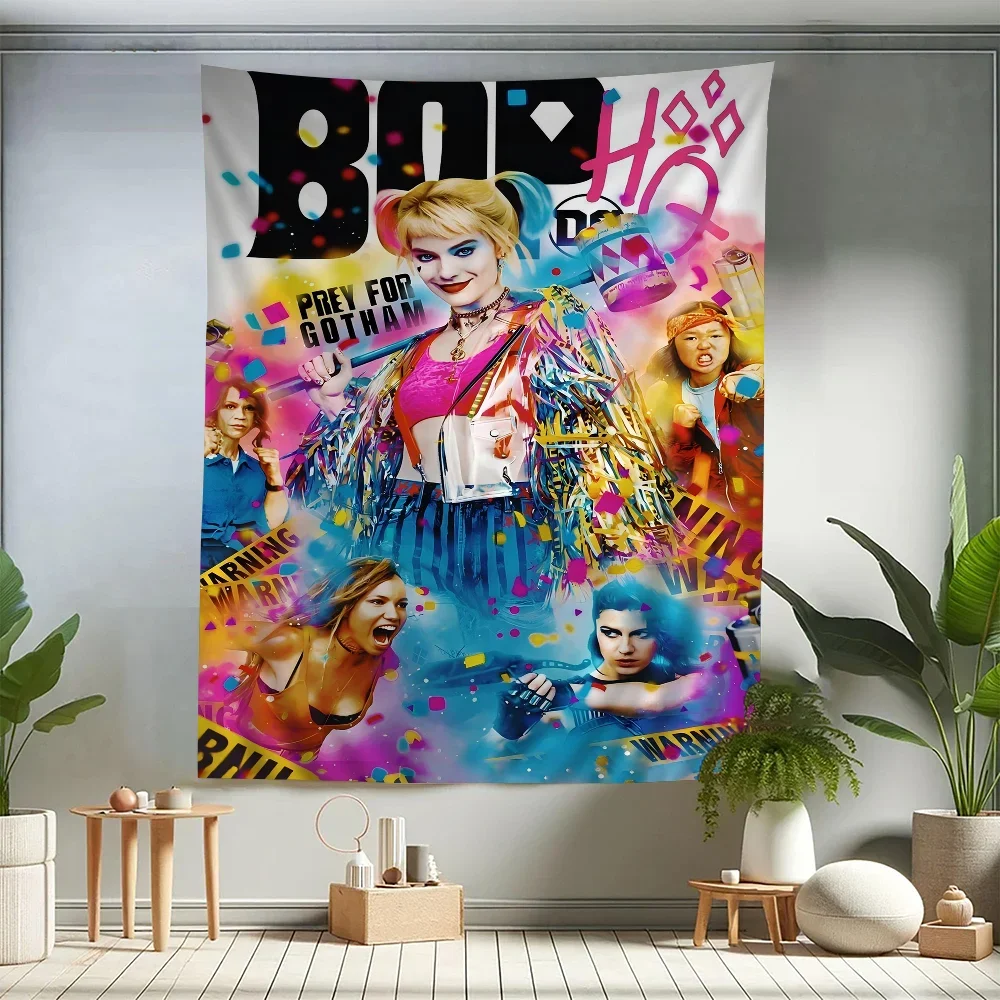 H-harley كول Q-quinn فيلم أنيمي نسيج معلق التارو الهبي جدار السجاد النوم ديكور المنزل