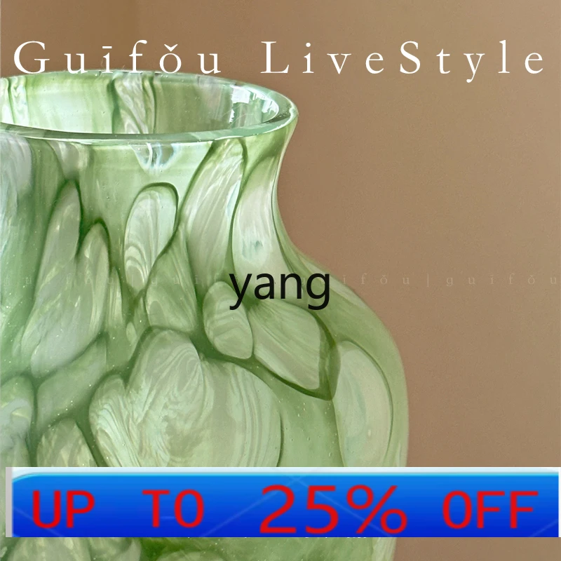 

LMM Lily glazed glass vase living room flower arrangement light luxury high-end niche ornament