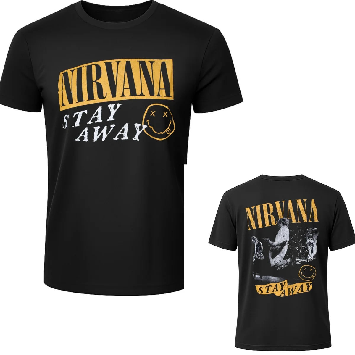 Y2k Nirvana Grafik-Baumwoll-Band-T-Shirt Unisex Sommer Kurzarm Mode-Marke Tee Luxus Lässige Vintage-T-Shirts – Detail 7