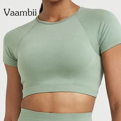 Seamless Knitted Sports Fitness Yoga Shirt Short Sleeve Gym Top Workout Tops For Women T-Shirt Running Clothes Woman Activewear