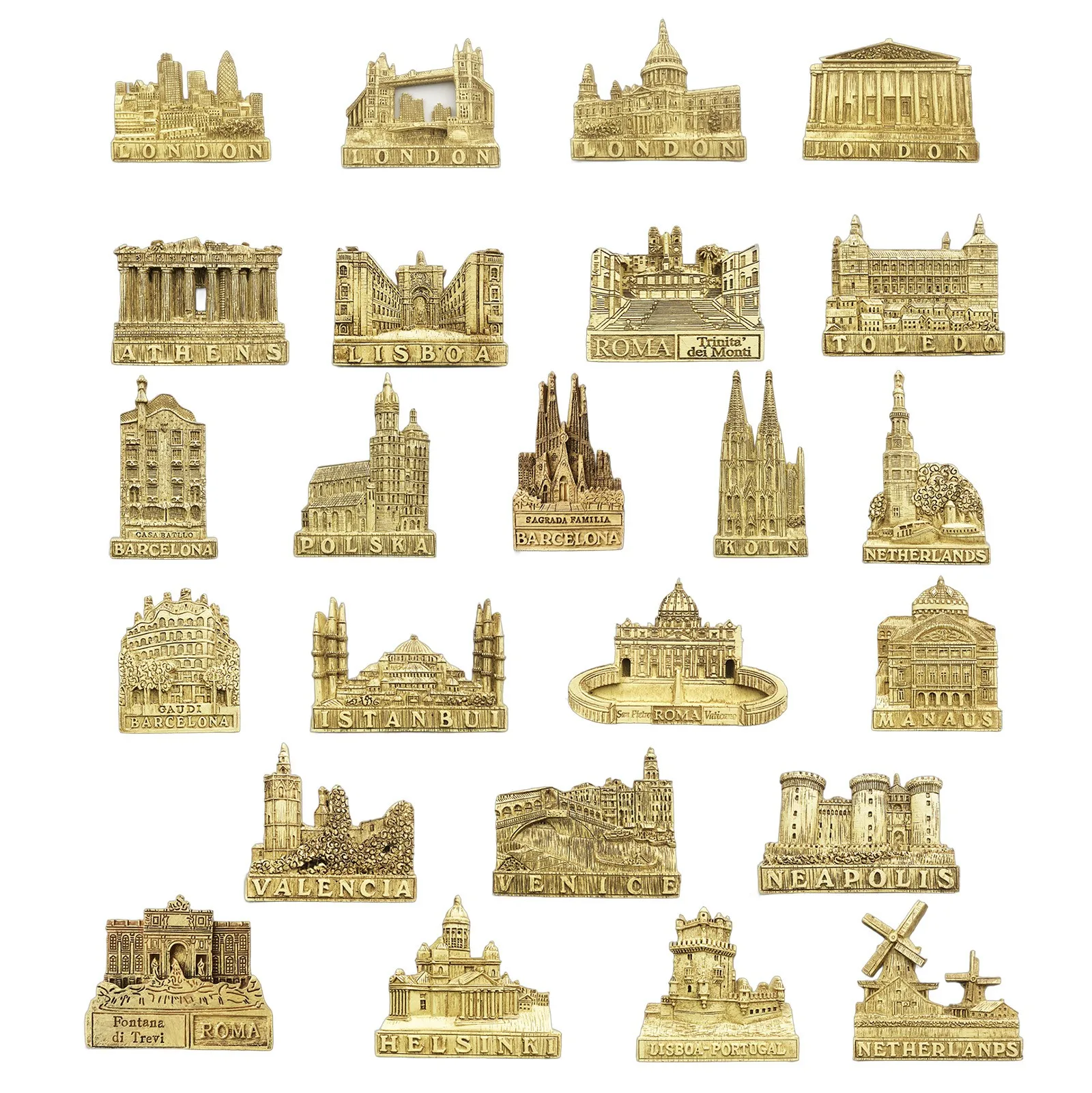 3D World Famous Building Fridge Magnets Retro Style European City Landscape Architechture Magnetic Stickers Mini Accessories