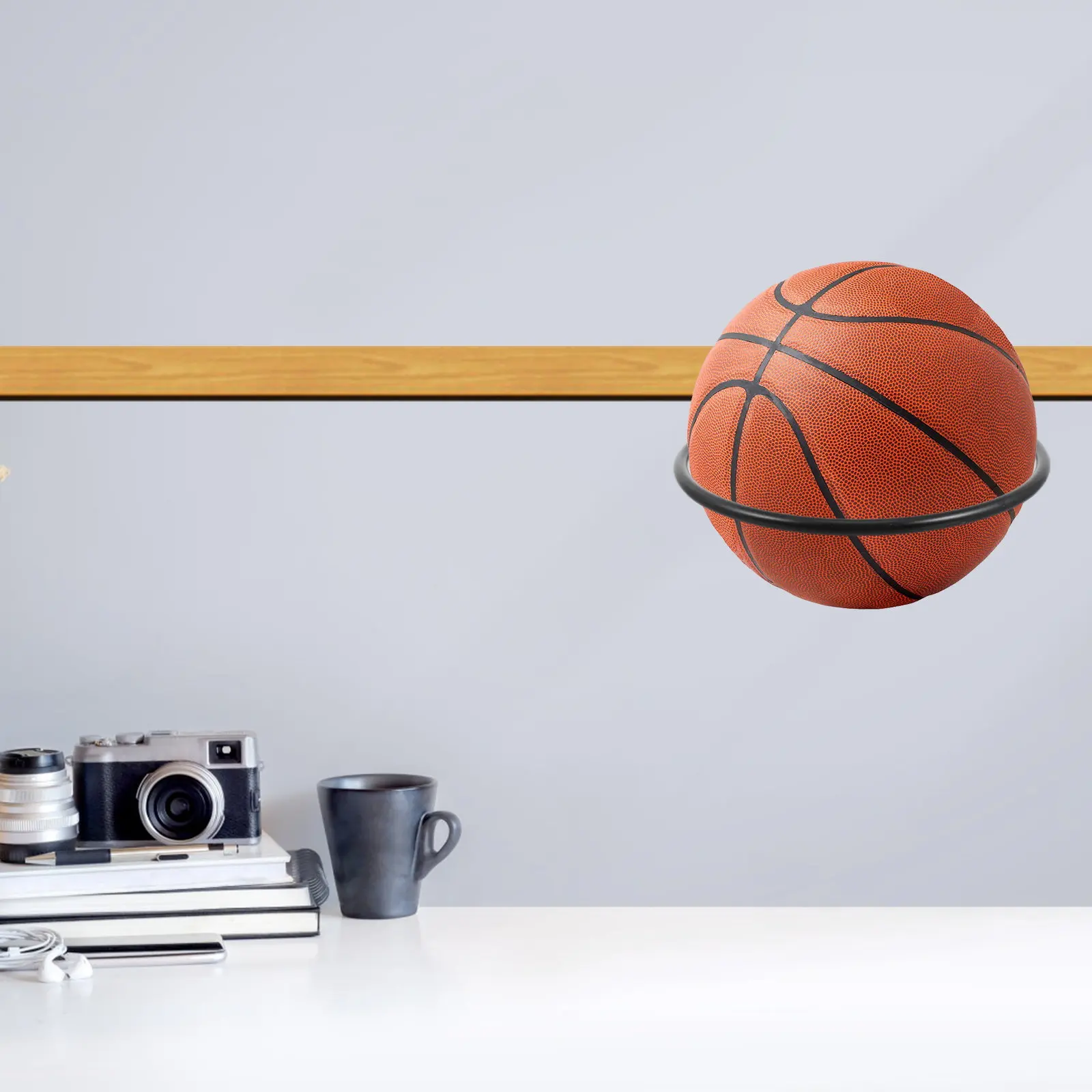 1Pcs Balls Rack Holder Wall Mounted Heavy Duty Metal Display Stand for Sports Balls Helmets Caps in Store Home Gym Setup