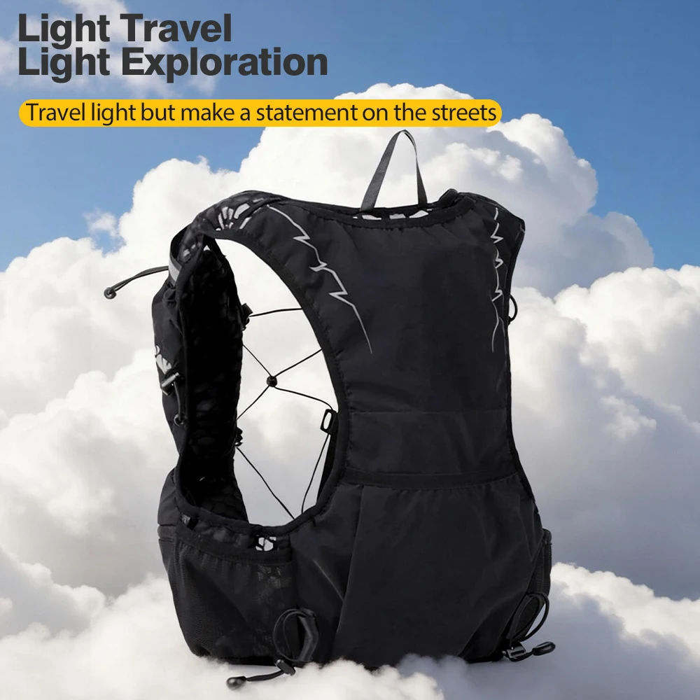NEWBOLER Outdoor-Laufrucksackweste mit Flaschenhalterung, leicht, für Trailrunning, Radfahren, Joggen, Marathon, Reiten, Klettern – Detail 7