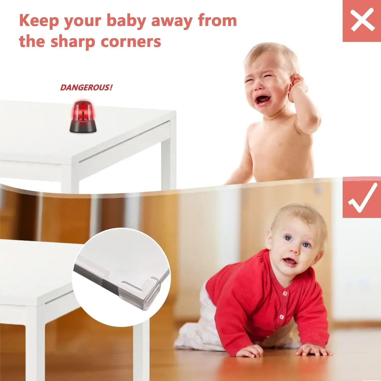 Protector de borde de mesa transparente, tira de protección de silicona para bebés, cinta autoadhesiva a prueba de colisiones, Protector de esquina de muebles de seguridad