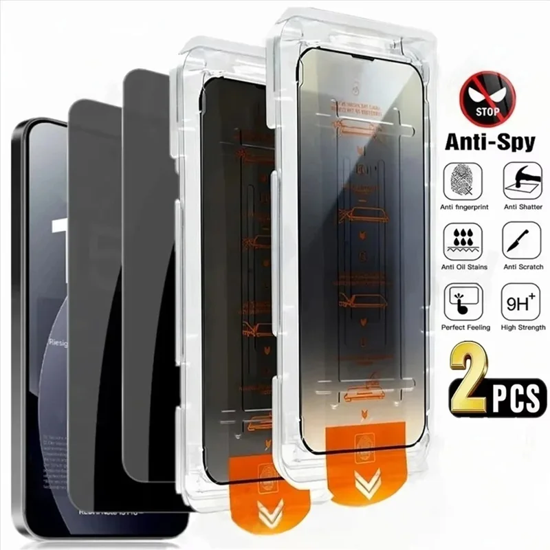 2PCS For Xiaomi Poco X8 Pro Max F8 Ultra F8 Pro Privacy Tempered Glass Screen Protector Auto Dust Elimination Bubble Anti-peep
