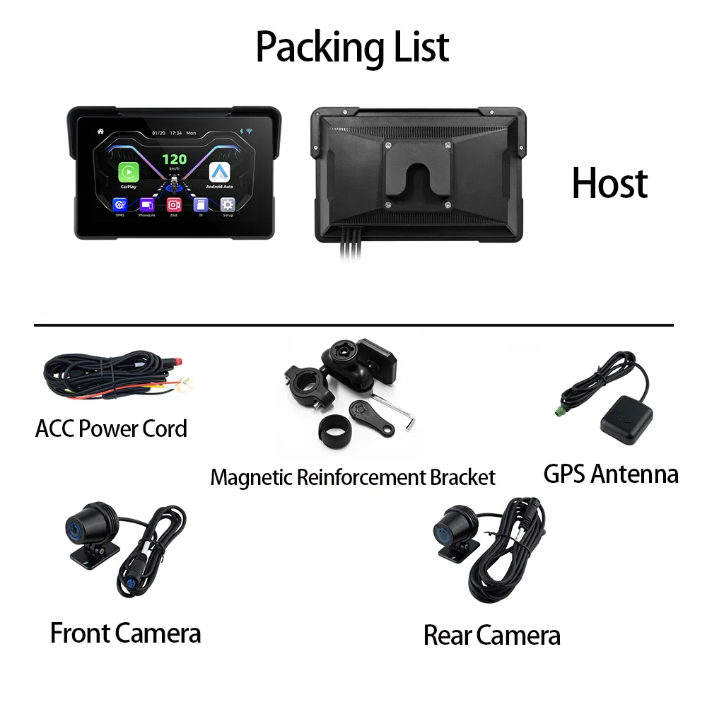 L300 6,3 inch IPS touchscreen motorfiets Carplay Moto navigatie Android Auto IPX7 waterdicht stofdicht anti-drop voor onderbeen