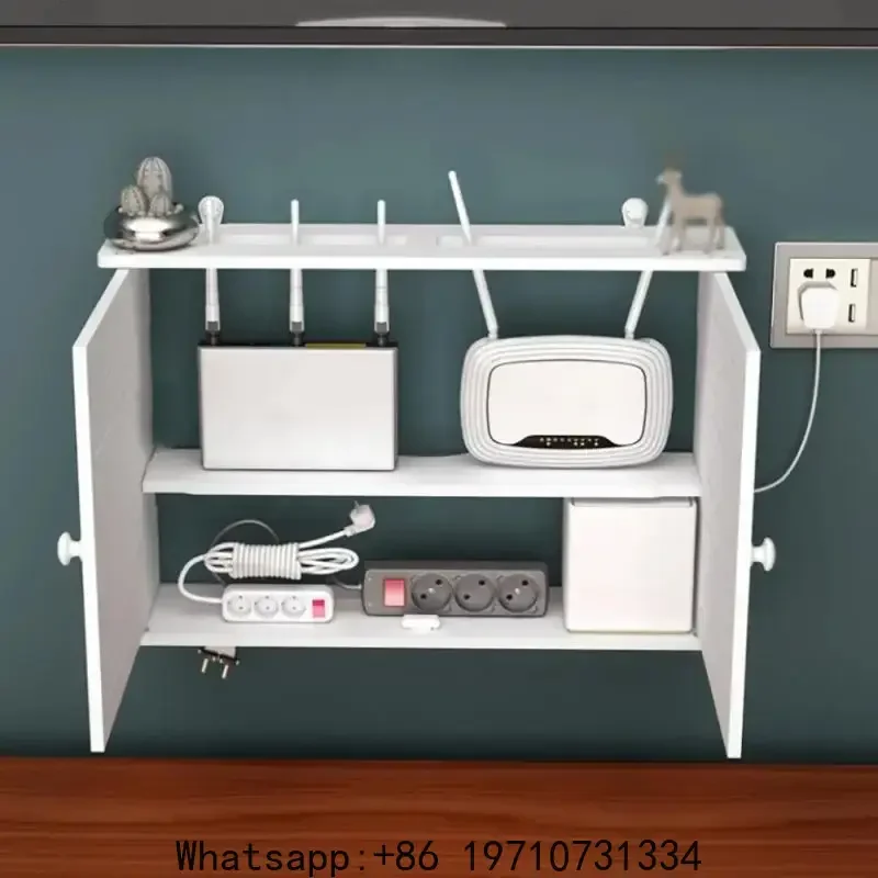 Wifi Router Shelf Storage Boxes Cable Power Plus Wire Bracket Storage Box Punch-free Cable Power Plus Wire Bracket Home Decor