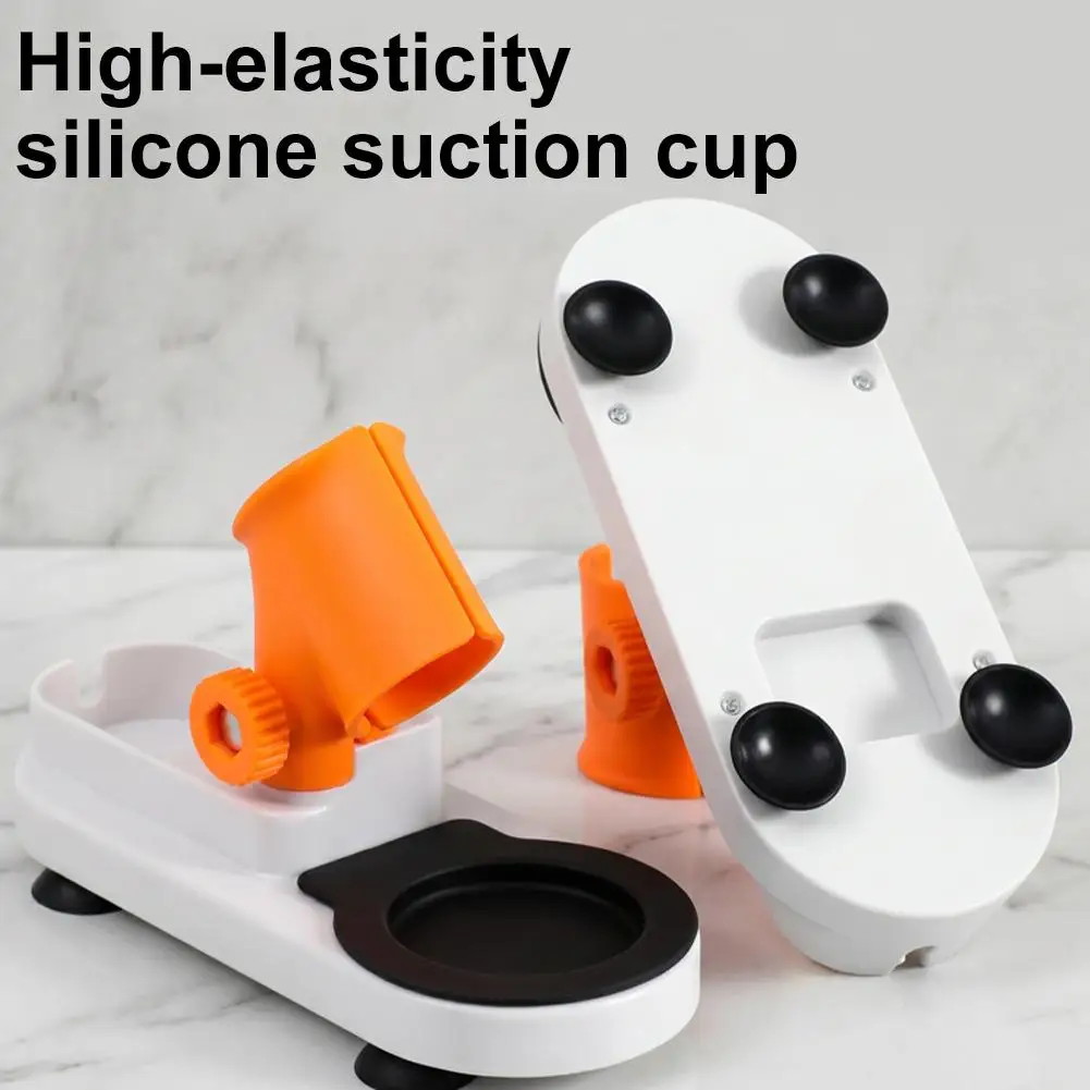 Hot Glue Gun Stand Holder with Suction Cup Base and Drip Tray Orange and White Craft Tool Organizer Adjustable Clamp Knob