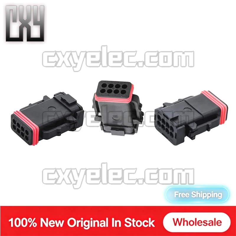 132015-0134 8Pin Male Connector Housing With Cap 2x4 IP69K Waterproof Black For Car Engine Truck Engineering Wiring Harness