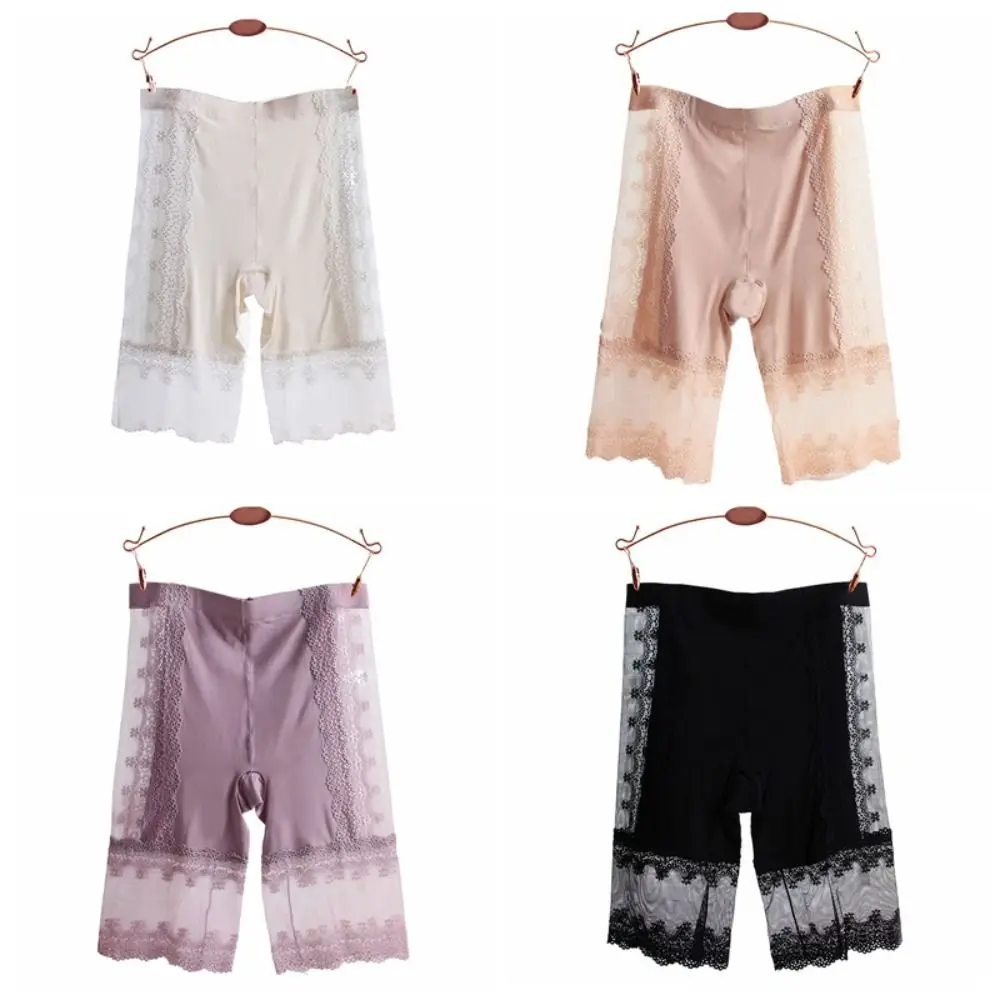 ファッション透明大型安全パンツレースフラワーハイウエストレースメッシュショーツアンチグレア下着シームレスショーツ女性