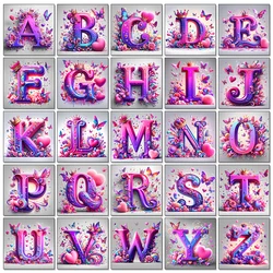 5D Art Letter Diamond Painting Combination Full Square Round Diamond Mosaic Abstract Color Home Decoration