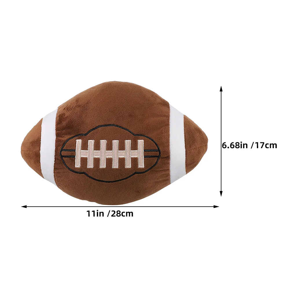 Coussin décoratif réaliste en forme de ballon de sport, pour canapé, cadeau pour Fan de Rugby, oreiller en peluche doux pour décoration de maison, Rugby