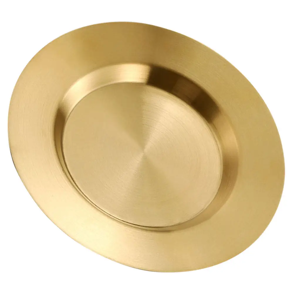 Gold Stainless Steel Salad Plate Smooth Bright Surface Multipurpose Serving Dish for Home Restaurant Stainless Steel Pasta Plate