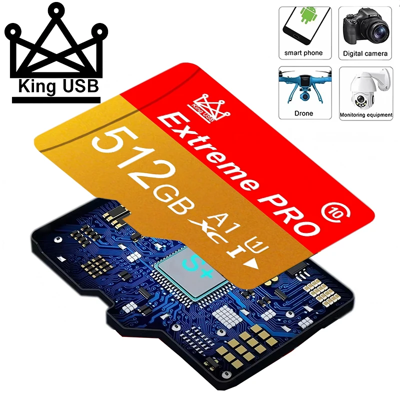 Super Fast Micro TF SD Card 256GB 32GB 512GB Memory Card SD Cards TF Cards Plug Play for GoPro/CCTV/Speaker/VR Headset/Toy