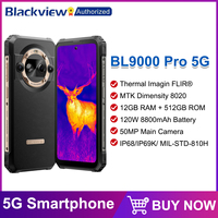 Blackview BL9000 PRO 5G Rugged Smartphone 6.78'' 2.4K 12GB 512GB Thermal Imaging Camera FLIR® 8800mAh 120W Android 14 NFC