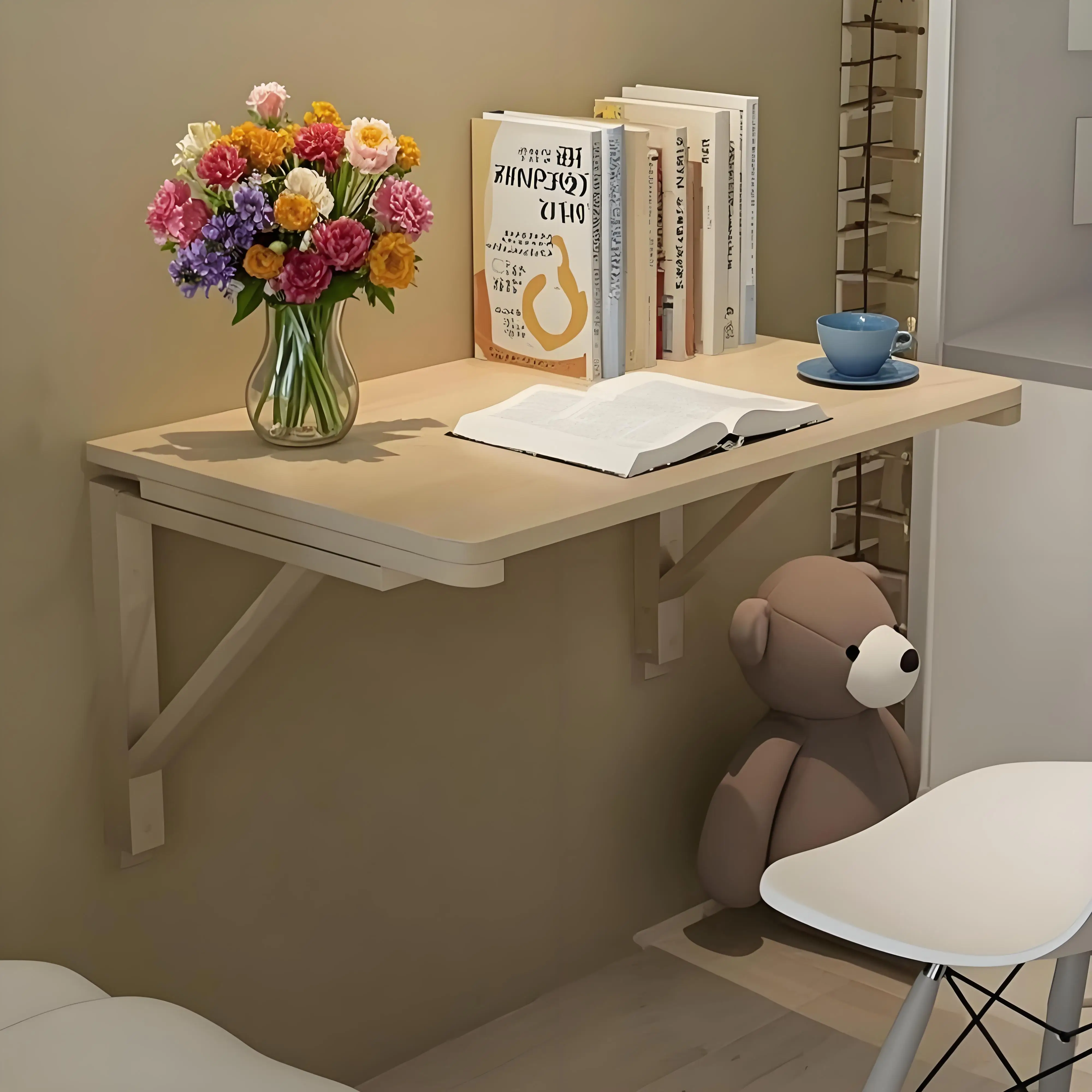 

Folding Space Table Apartment Compact Household Cafe Wall Kitchen Desk Mounted Minimalist Dining Home Foldable Saving Small