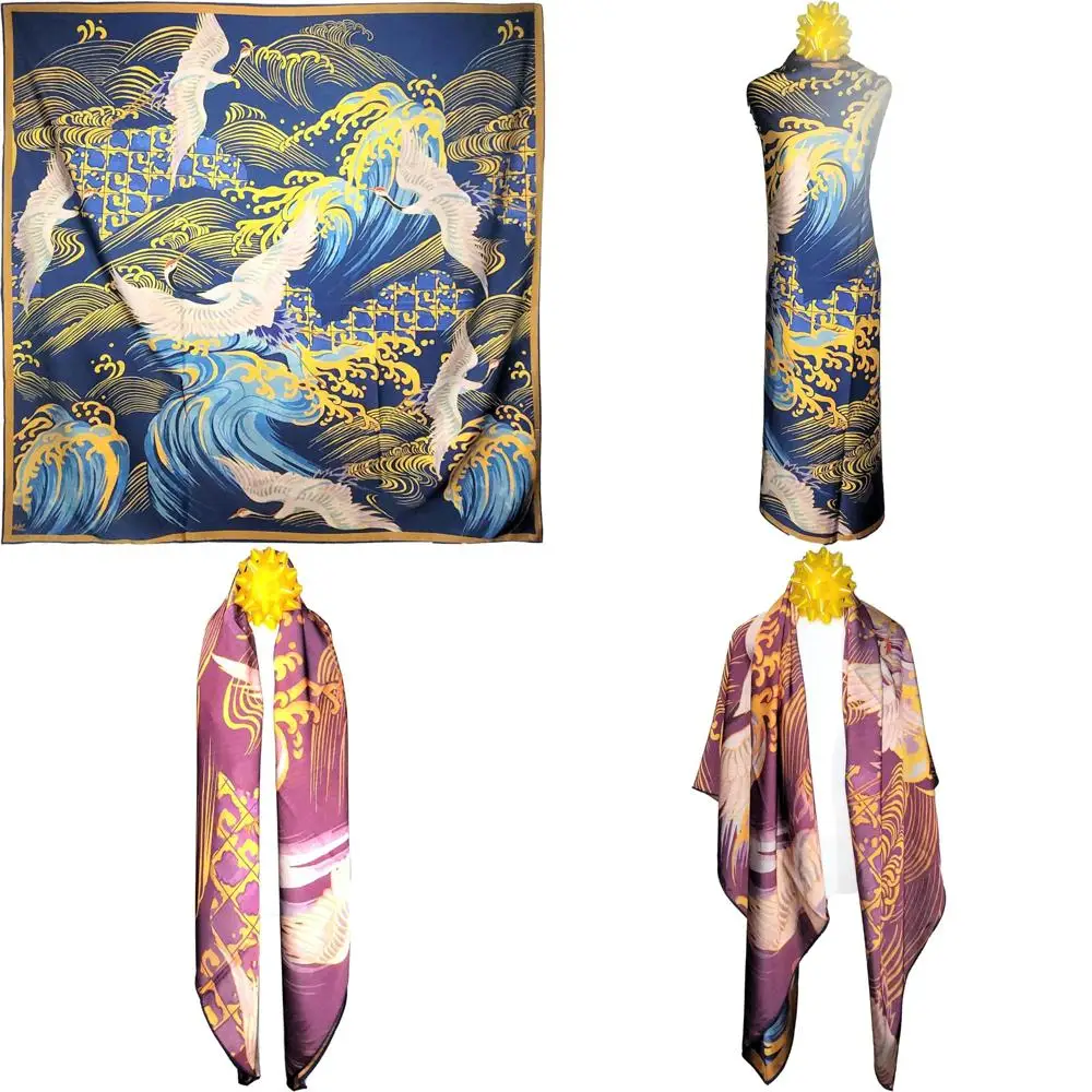 

Large 53x53 Silk Shawl - Double Sided High Density Pearl Satin Square Wrap for Versatile Style