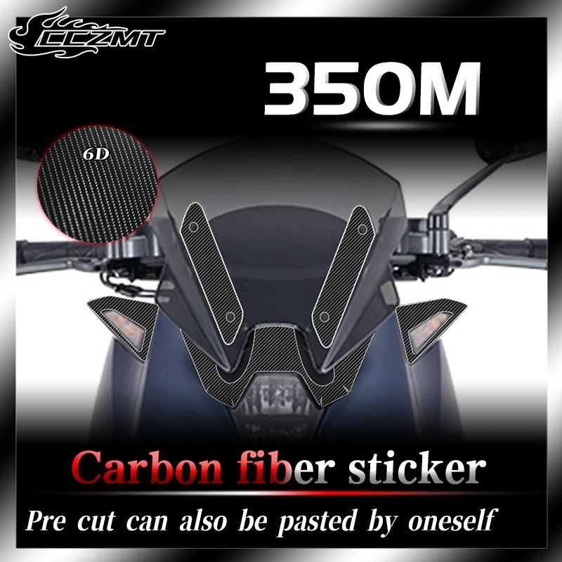 For ZONTES 350M 6D carbon fiber protection stickers fuel tank body stickers decals waterproof accessories modified parts