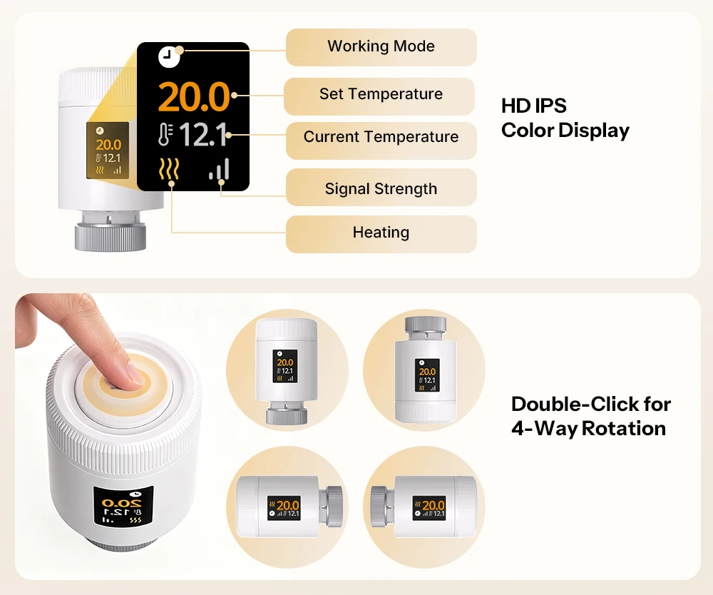 SONOFF TRV-ZBT Gen2 Zigbee Thermostatisches Heizkörperventil, Kompakter, Echtzeit-Temperatur, Präzise Temperaturregelung, Intelligente Zeitplanung – Detail 5