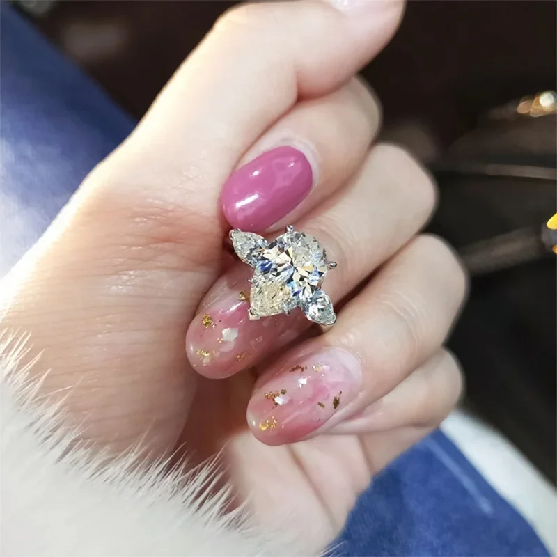 2026 Chic Wedding Rings for Women Aesthetic Female Engagement Accessories Shiny CZ Luxury Bridal Jewelry Trendy  Gift