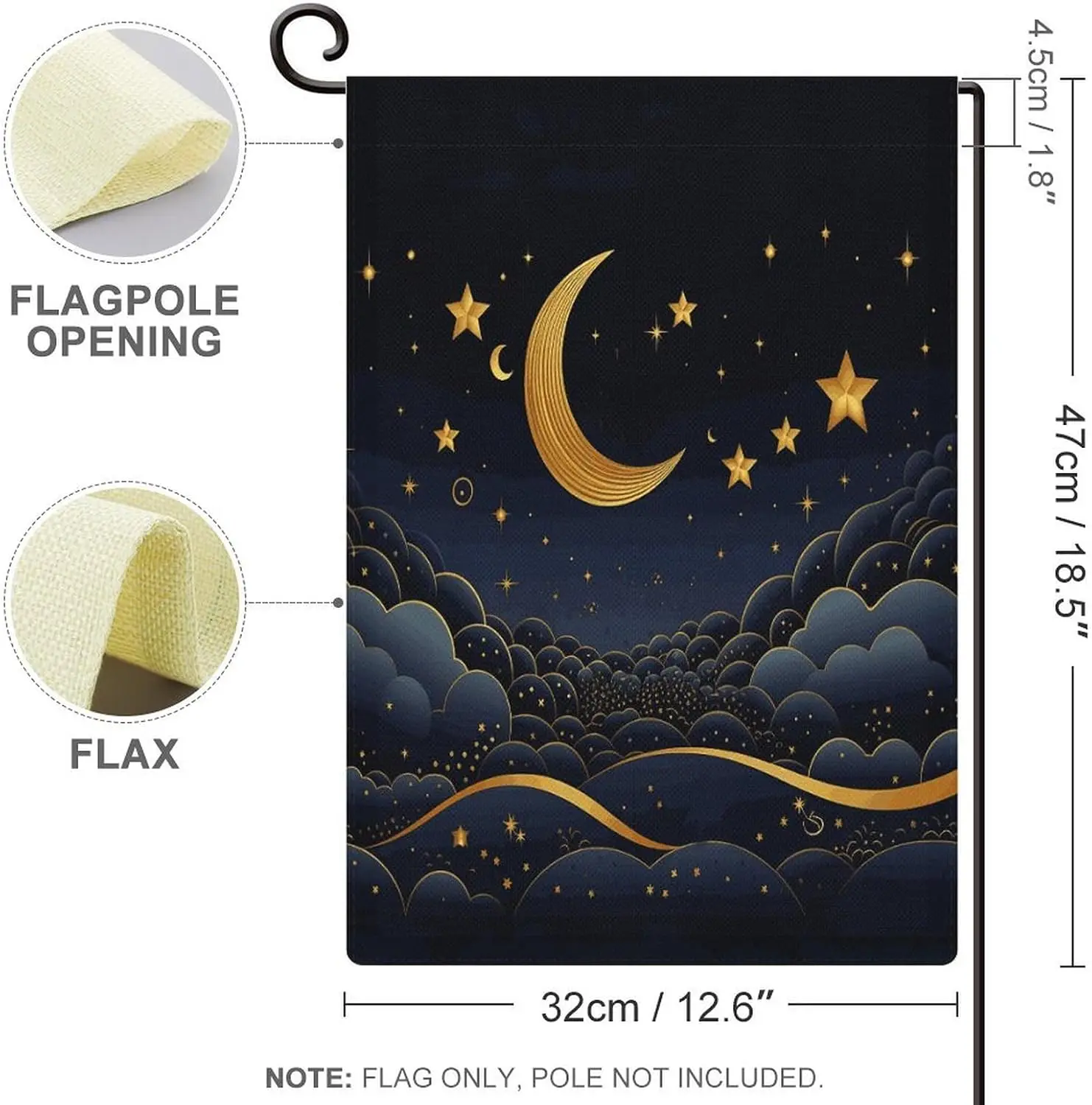 Stars And Moon Garden Flag House Lawn Welcome Sign Banner Double Sided Small Personalized Flags for Swimming Pool Yard Outdo SSL