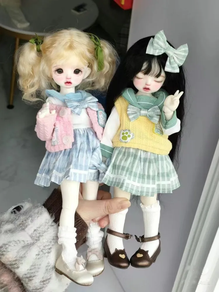 Roupa de saia doce para boneca BJD, roupas para bonecas 1:6, cardigã e meias, acessórios para bonecas