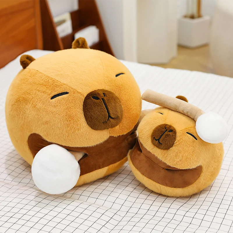 

Capybara Plush Pillow Doll Cartoon Animal Toy Wooden Fish Capybara Stuffed Doll Creative Soft Cushion Kids Birthday Xmas Gifts