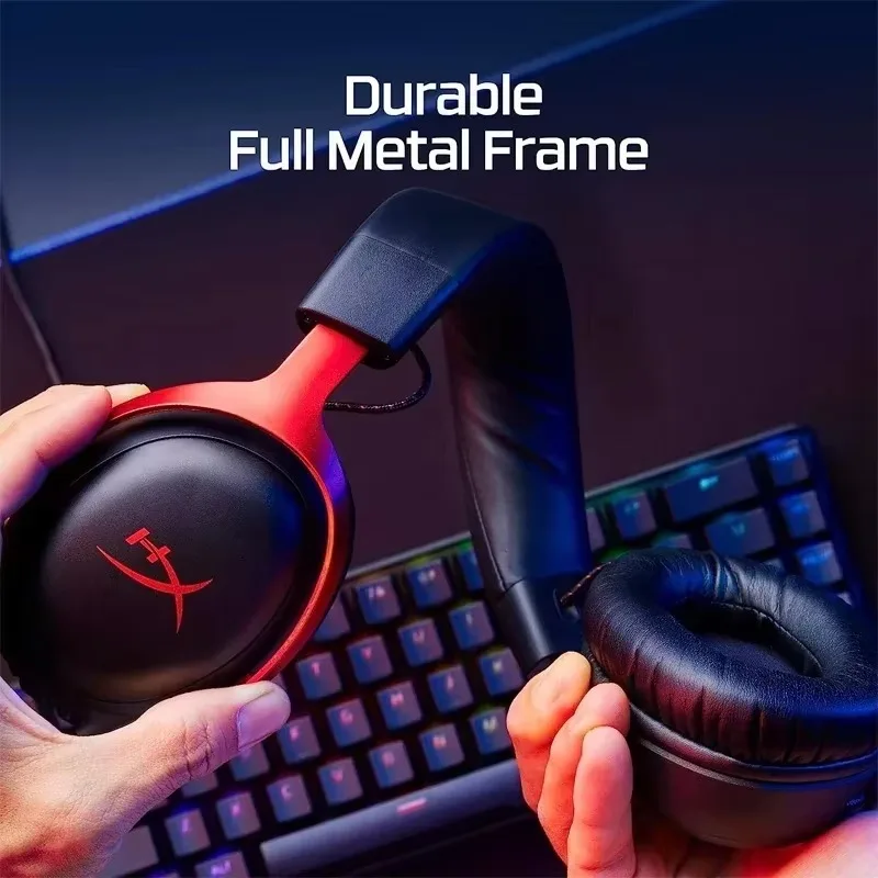 HyperX Cloud 3/III Wired Gaming Headset DTS Memory Foam USB-A USB-C Durable Frame Ultra-Clear 10mm LED Mic 42dB USB-C USB-A
