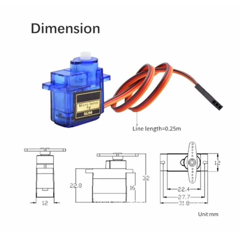 official Smart Electronics Rc Mini Micro 9g 1.6KG Servo SG90 for RC 250 450 Helicopter Airplane Car Boat