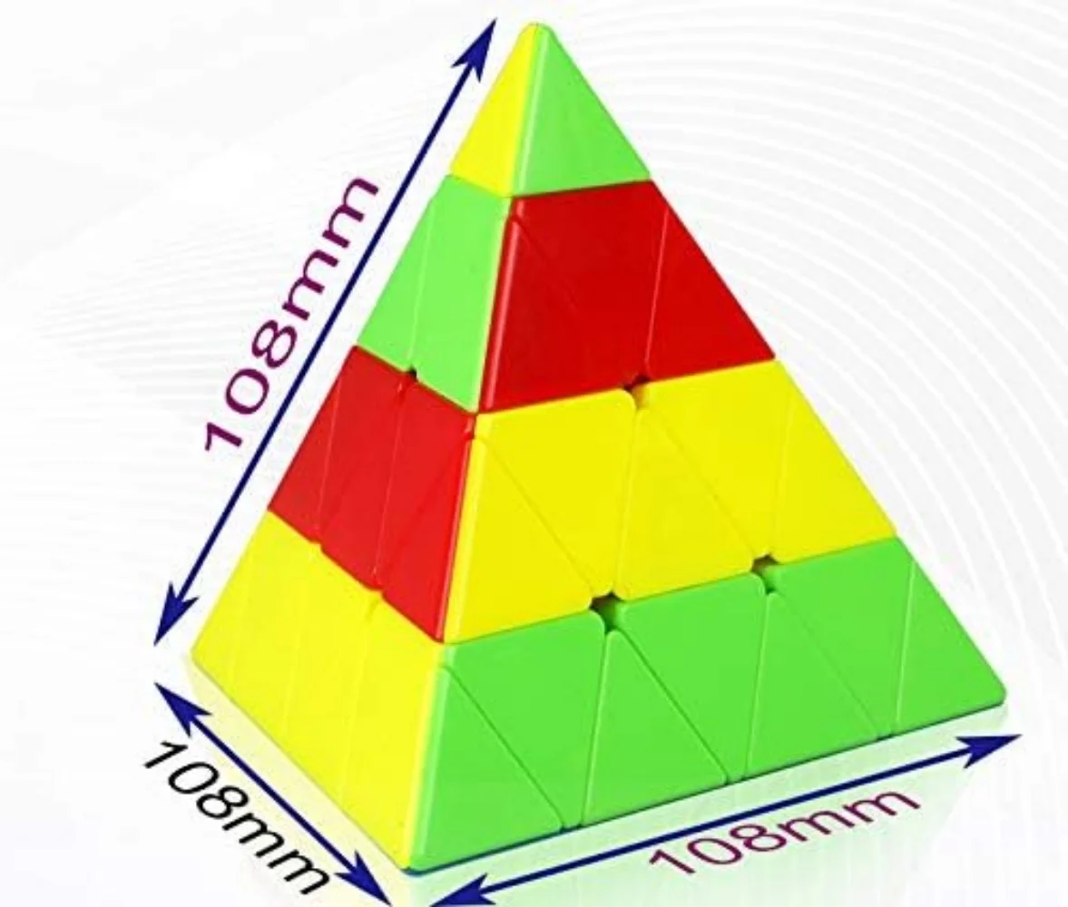 Qiyi mofanggeピラミッドスピードキューブ、子供の教育玩具、マジックパズル、4x4、4x4