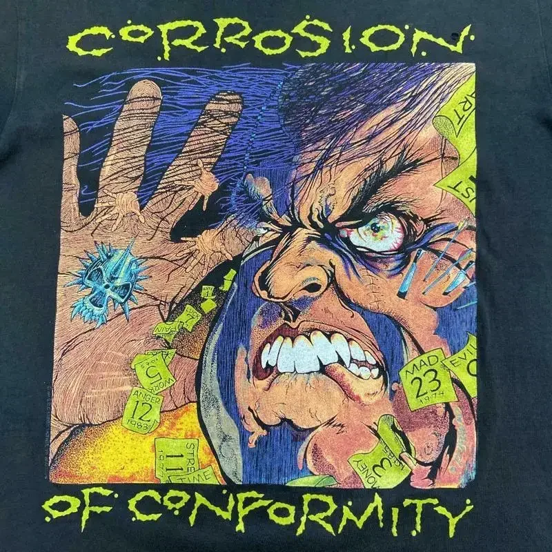 Vintage 90S Corrosion Of Conformity Scary T Shirt Black YT01