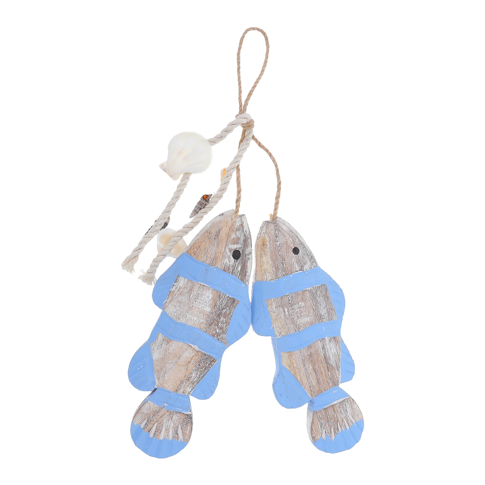 

Wood Fish Sculpture Decor Rustic Beach Theme Wall Hanging Ornament Nautical Wall Art for Lake Bathroom Bedroom