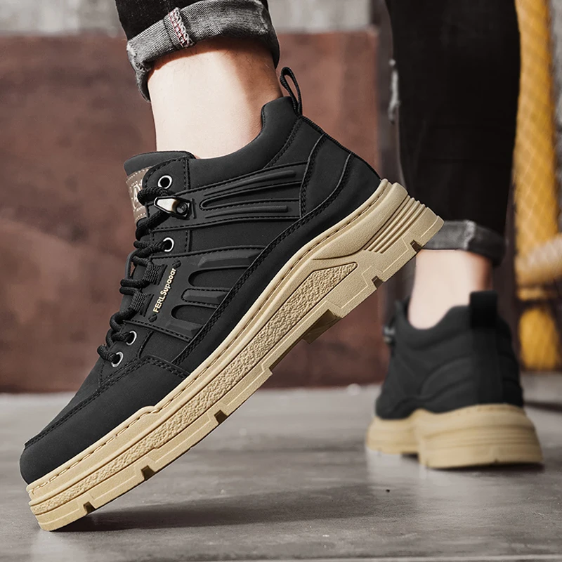 High Quality Mens Boots Luxury Designer Casual Men  Shoes Cowboy Tactical Motorcycle Boots Outdoor Leather Hiking Shoes for Men