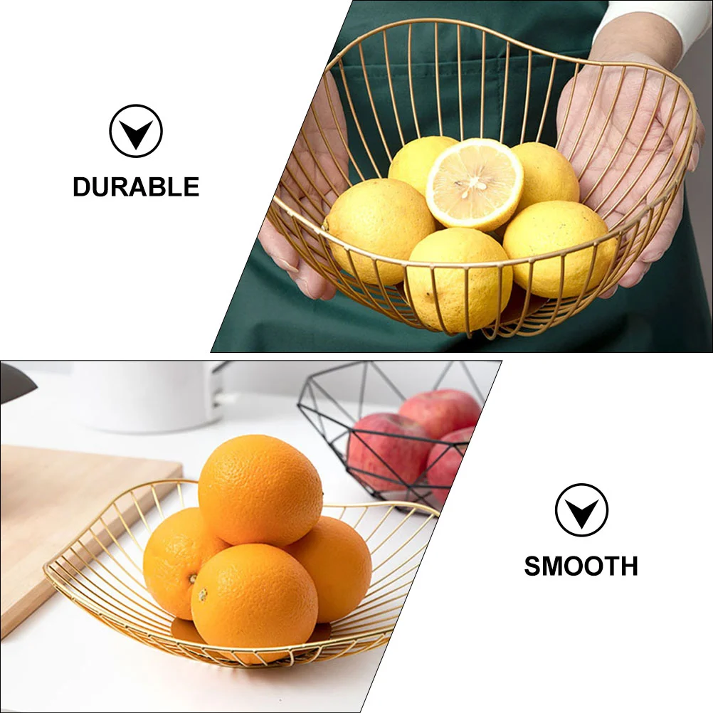 

2 Pcs Fruit Basket for Kitchen Iron Wire Organizers Cords Desktop Container Storage Baskets Food Containers