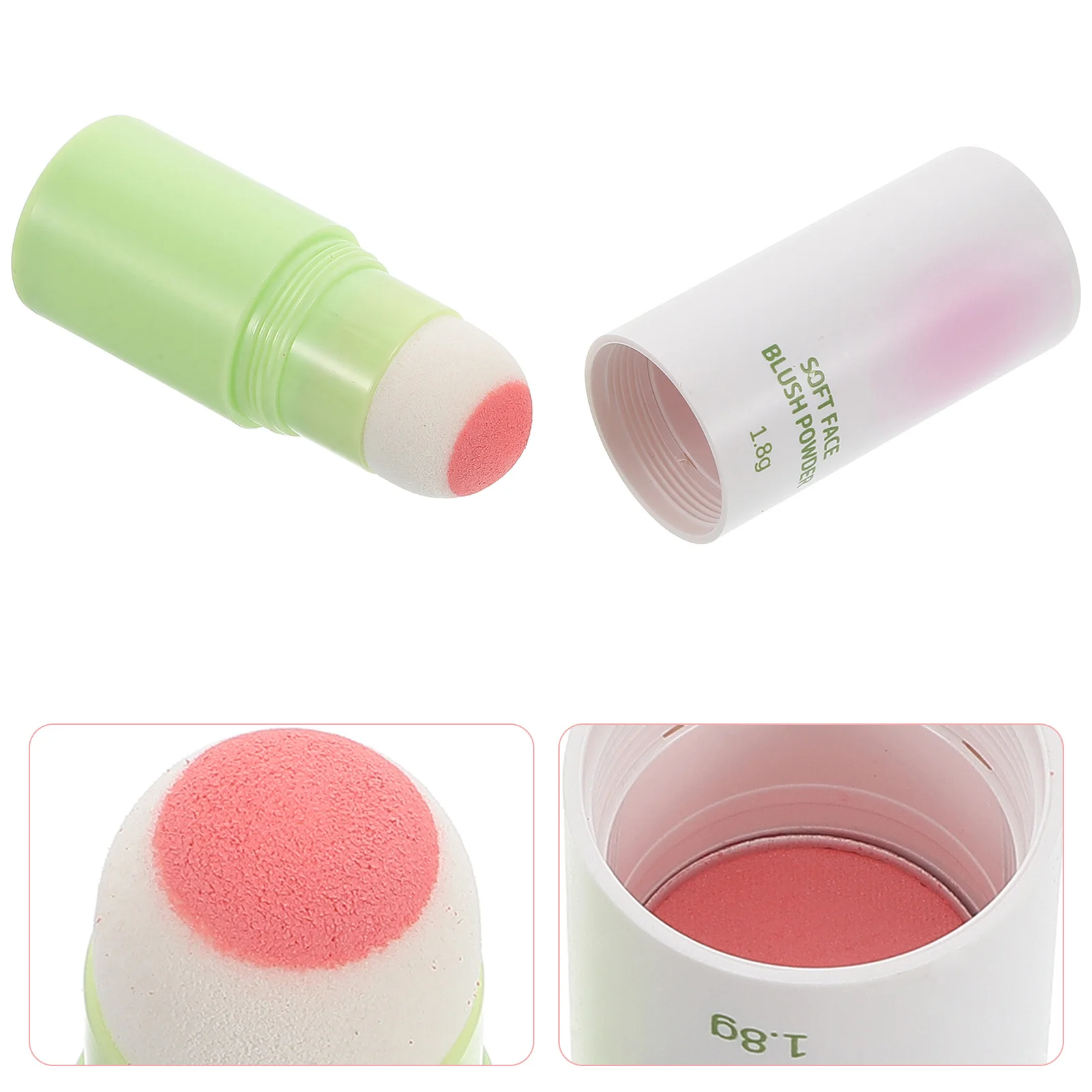 

Pink Matte Blush Stick Natural Sponge Tip Applicator Creamy Blendable Cheeks Lips Makeup Longlasting Smooth Finish Portable