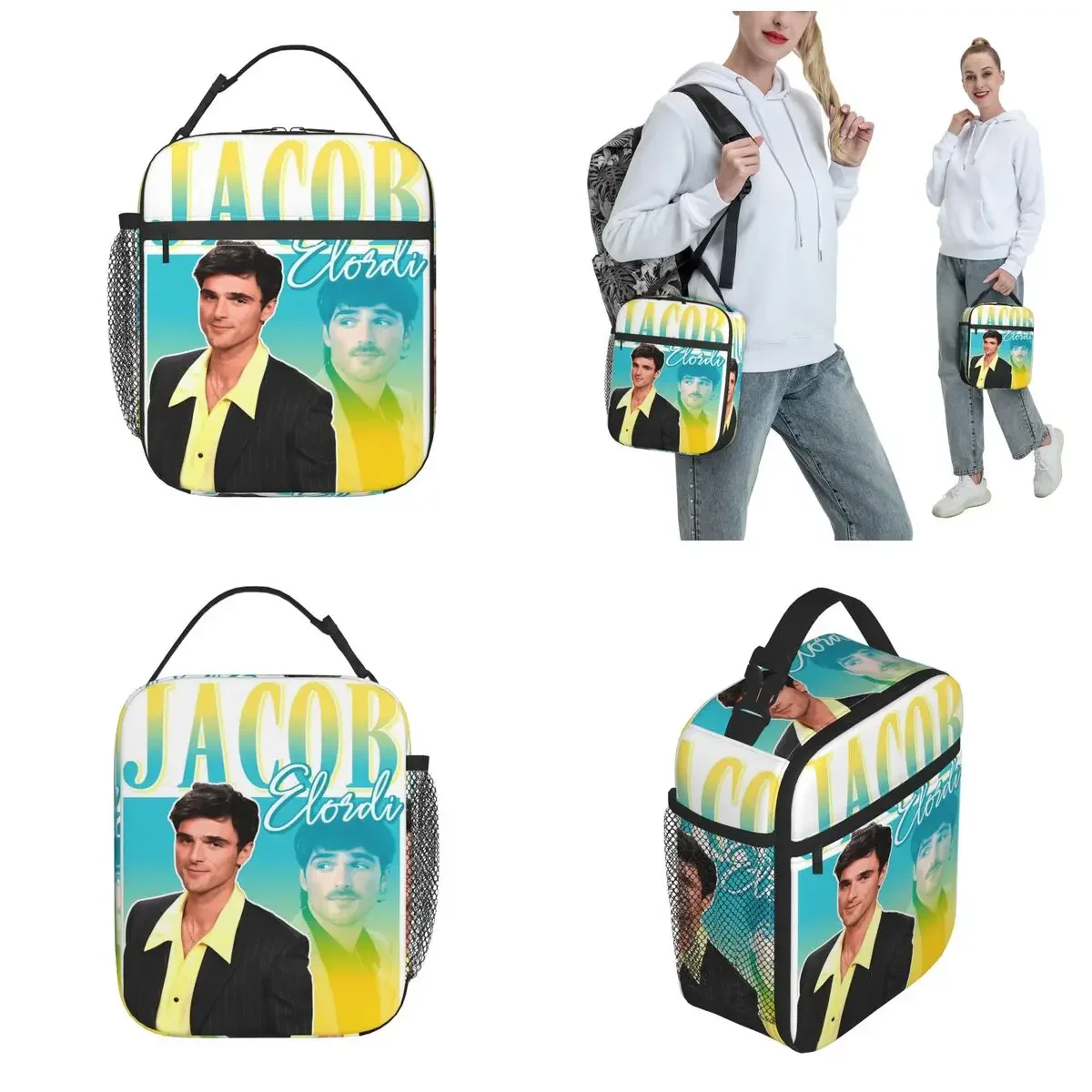 Jacob Elordi Y2K Vintage Saltburn Insulated Lunch Bags Storage Food Box Leakproof Thermal Cooler Lunch Boxes For Picnic