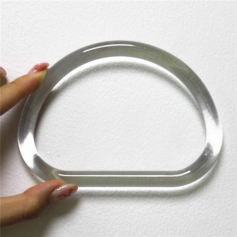 

AT33 30Pcs Transparent Bag Handle Replacement D Shape Handbag Purse Handle For Handmade Beach Bag Handbags Purse Handles