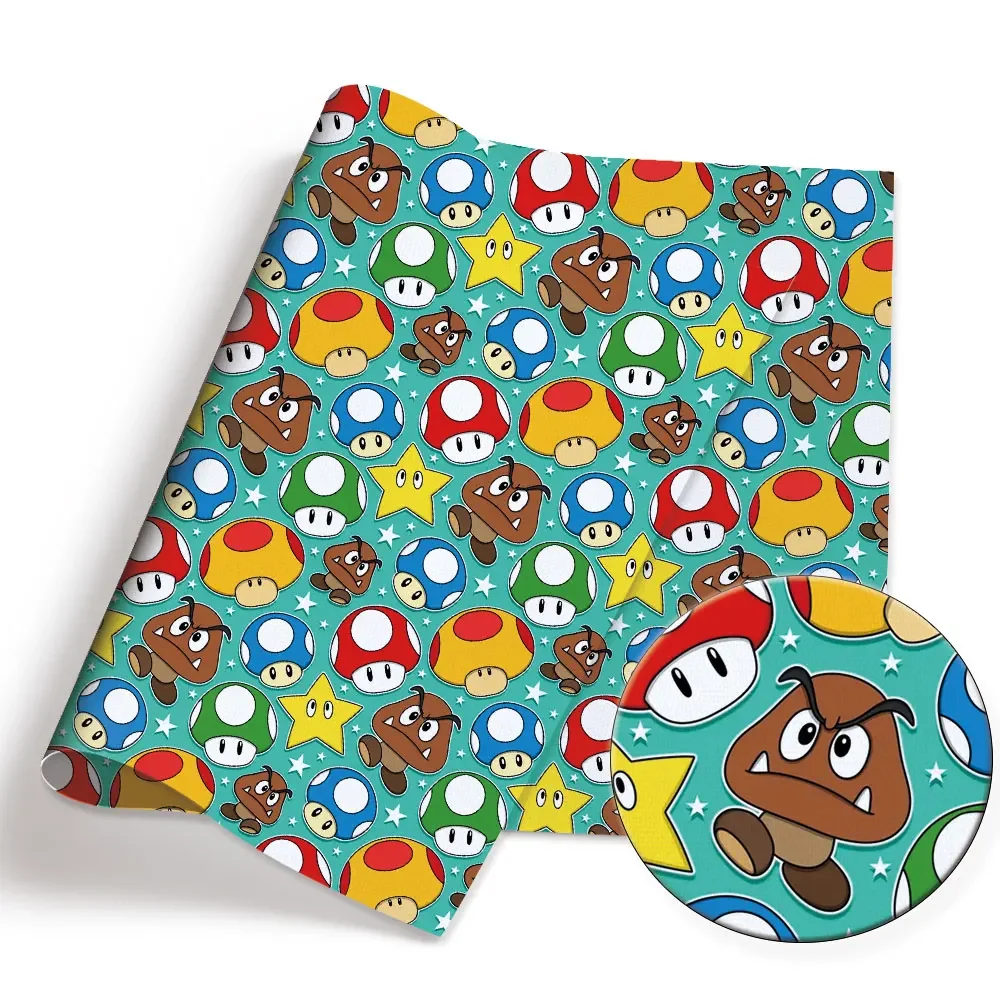 Mario jogo fabric140 * 50cm costura artesanal retalhos acolchoado vestido de bebê folha de casa tecido impresso costura crianças