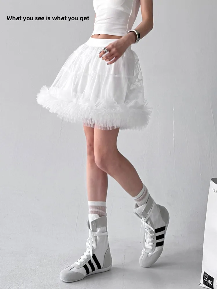 

White A-Line Skirt Trendy Versatile High Waist Slimming ort Skirt Faionable Commute Sle Polyester Cotton Blend