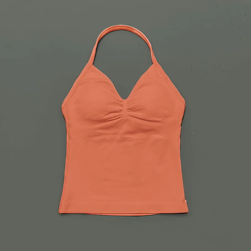 HISTELLO Halter-Yoga-Tanktop für Damen, sexy, mit Trägern, rückenfrei, schmale Passform, gepolstert, atmungsaktiv, für Fitness, Laufen, Workout, Sport-Tops – Detail 16
