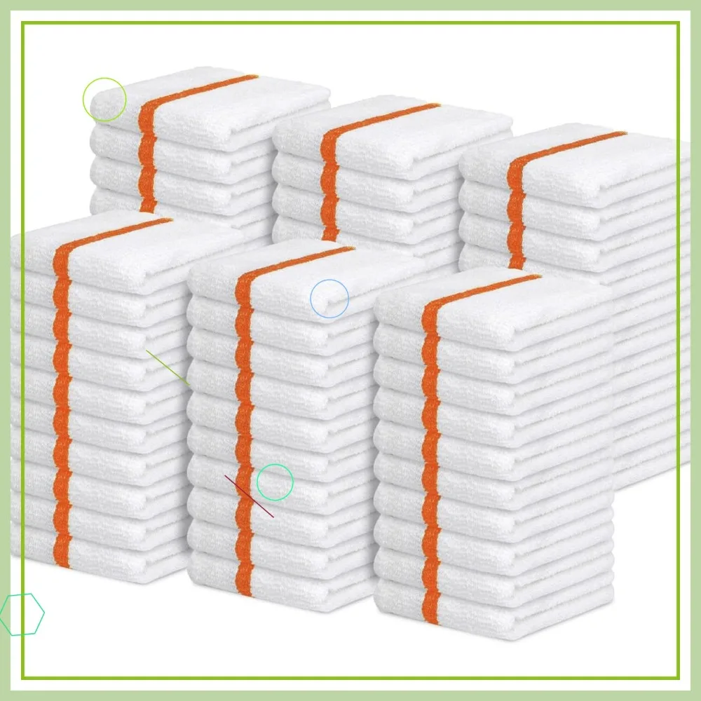 

Value Pack of 60 Terry Bar Mop Towels, 16"x19", Absorbent Durable Multipurpose Cleaning Rags Cotton Cloths Reusable Shop Rag