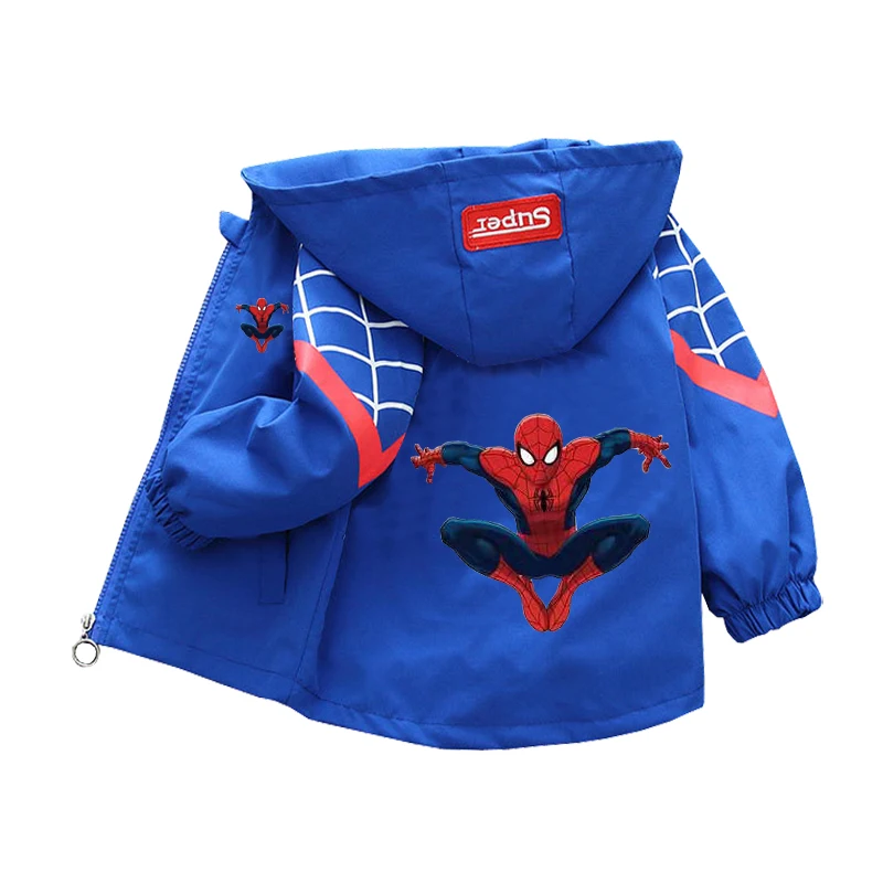 Spiderman Hooded Jackets Girls Boys 2024 Spring Autumn Sports Coats 1-10 Years Children Cartoon Outerwear Kids Casual Clothes