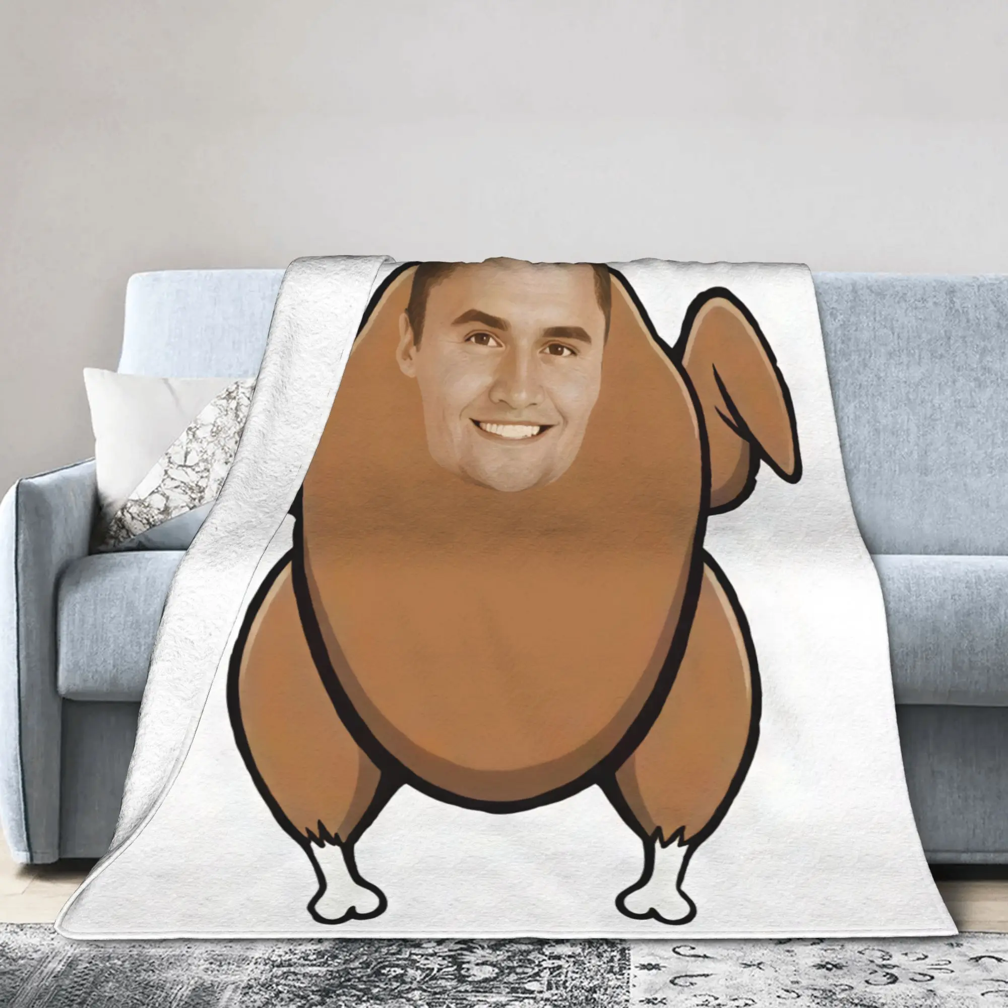 Charlie Kirk Roast Chicken Cartoon Blankets Decorative Flannel Throw Blanket For Couch Chair Soft Design Quality Bedspread Gift